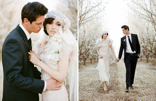 almond orchard styled shoot