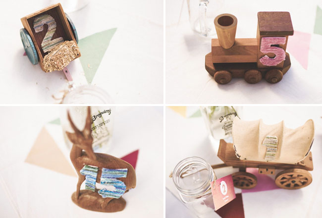 wooden figurine table numbers