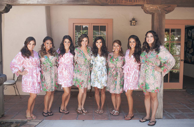 bridal party in robes