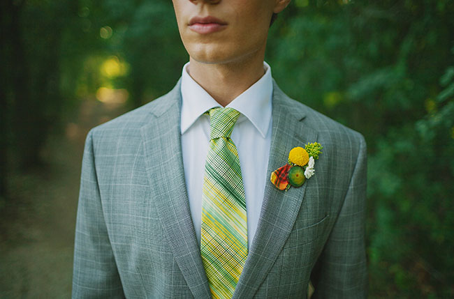 yellow and green boutonniere