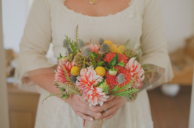 coral and pink bouquet