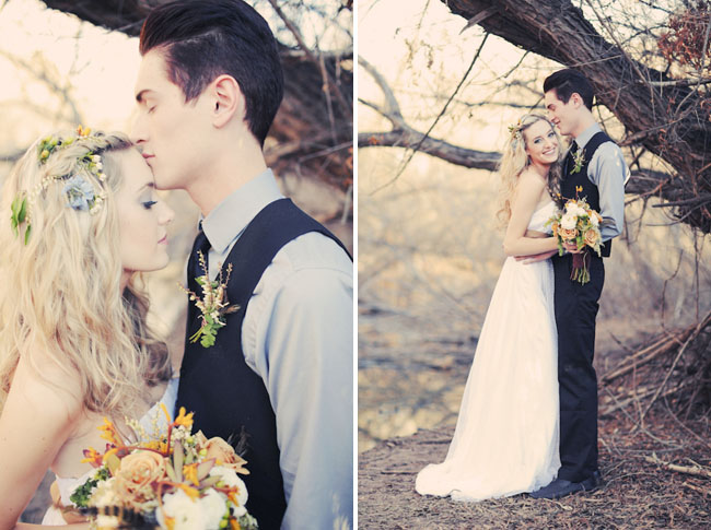 fall bride and groom