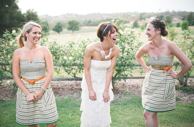 striped bridesmaid dresses