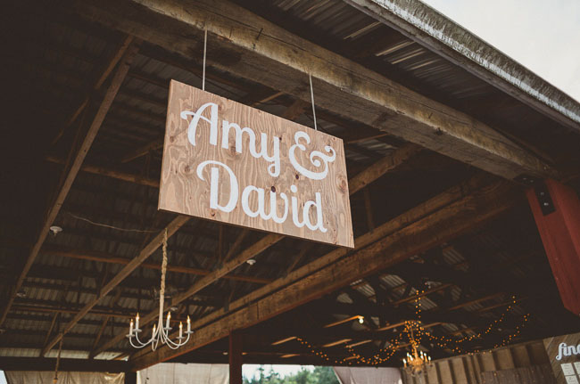wooden wedding sign