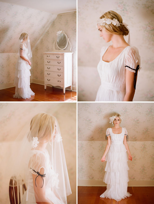 ruffle layered wedding dress