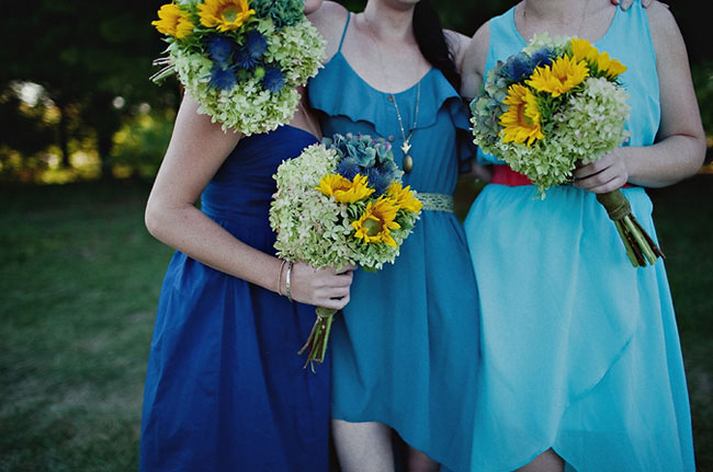 blue dress bridesmaids