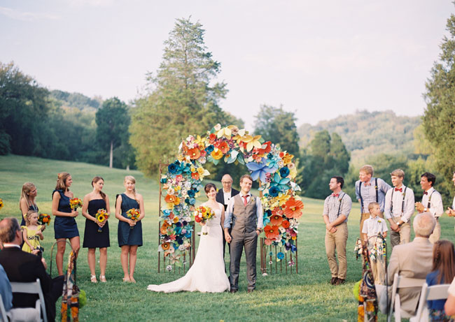 paper flower wedding arch
