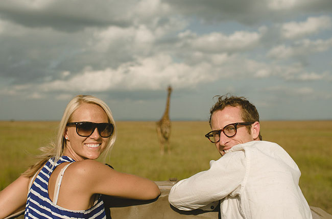 bride and groom safari