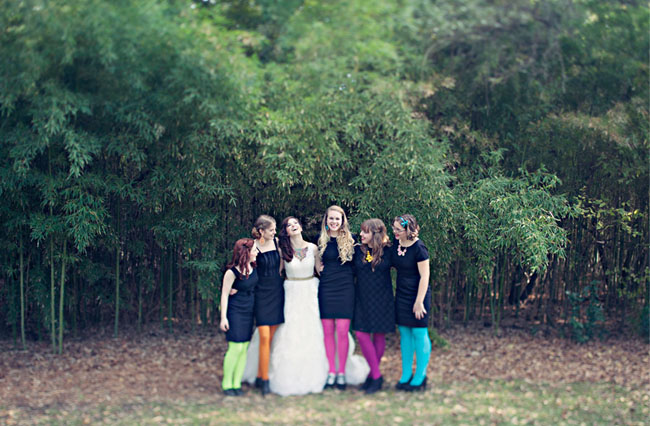 bridesmaids in tights