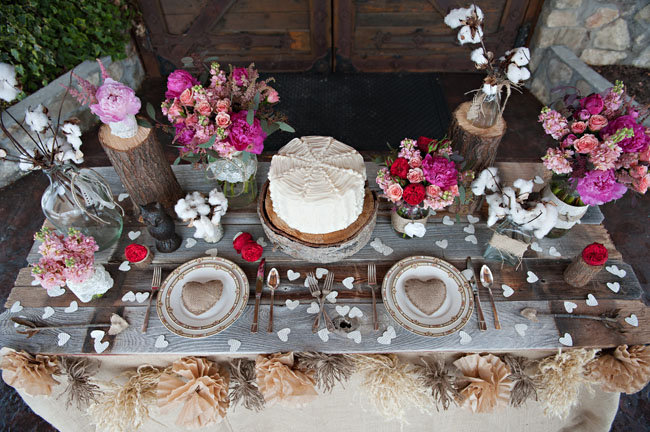 rustic valentines table