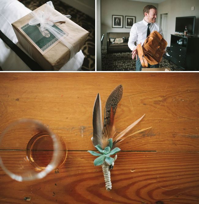 feather boutonniere