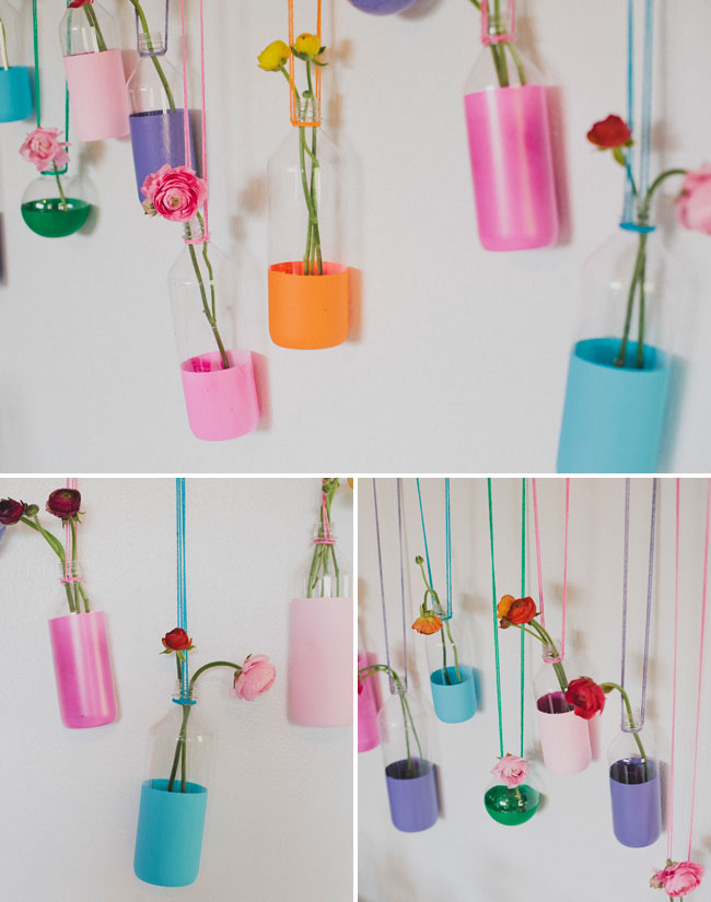 dipped bottles with flowers