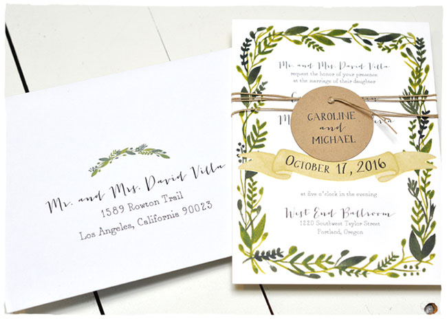 Wonderland wedding invitations