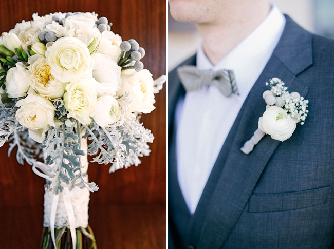 white and gray bouquet