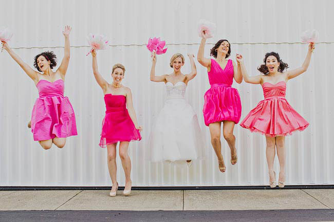 hot pink bridesmaids