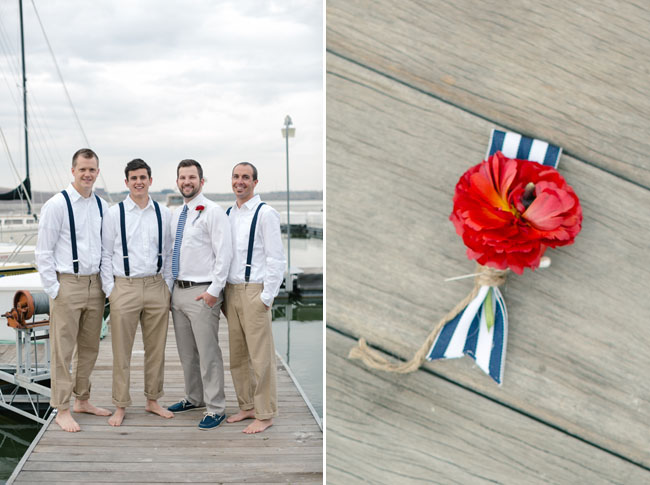 red white and blue boutonniere
