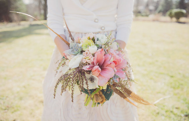 feathers in bouquet
