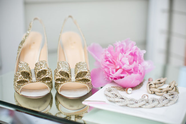 gold bow heels