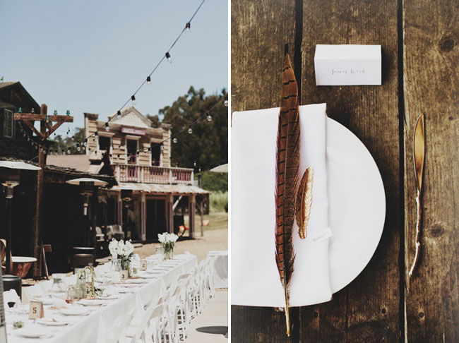 feather place setting