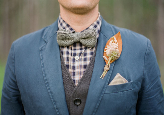 fall rustic boutonniere