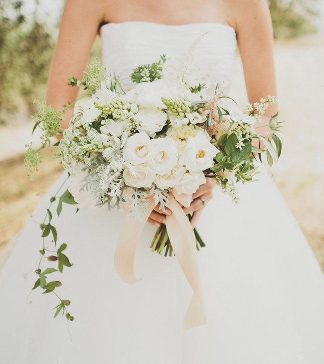 whimsical white and green bouquet