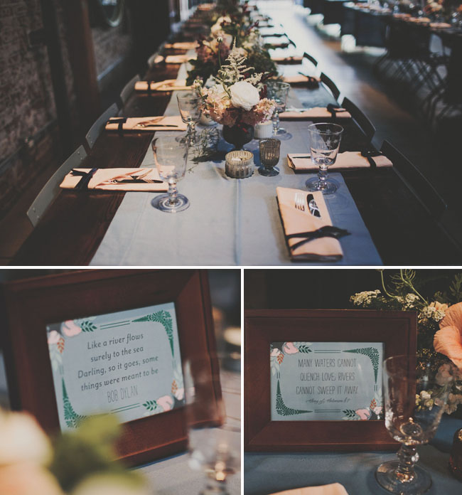 blue table runners