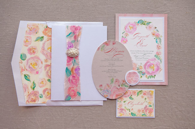 floral invitation set