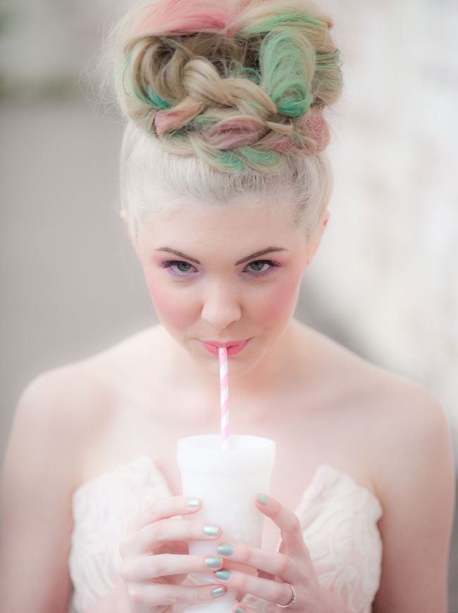 hair chalk bride