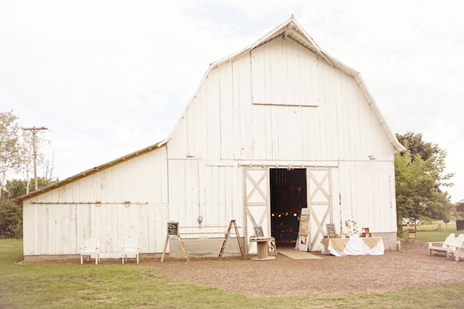white barn reception