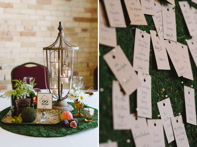 moss table centerpieces