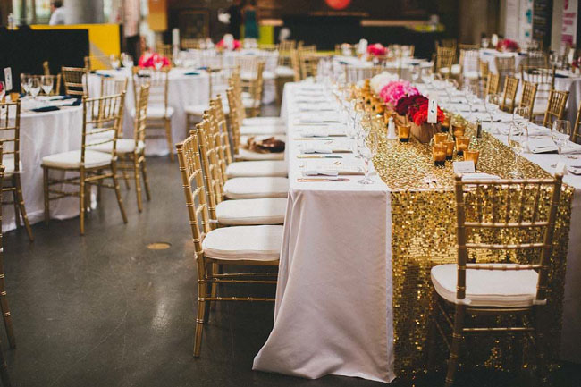 gold table runners