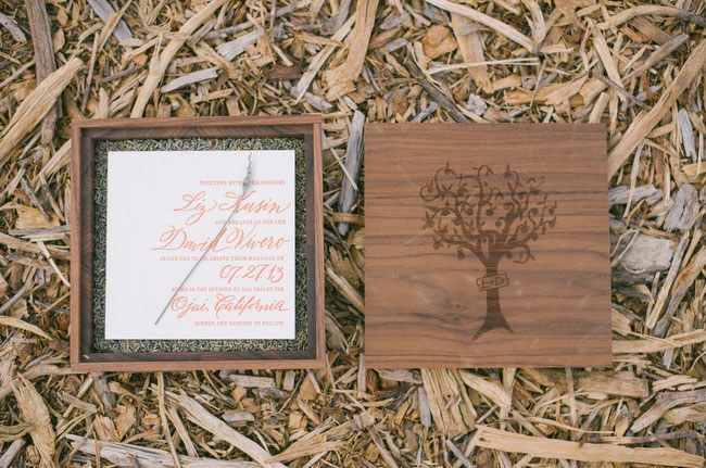 wooden invitation