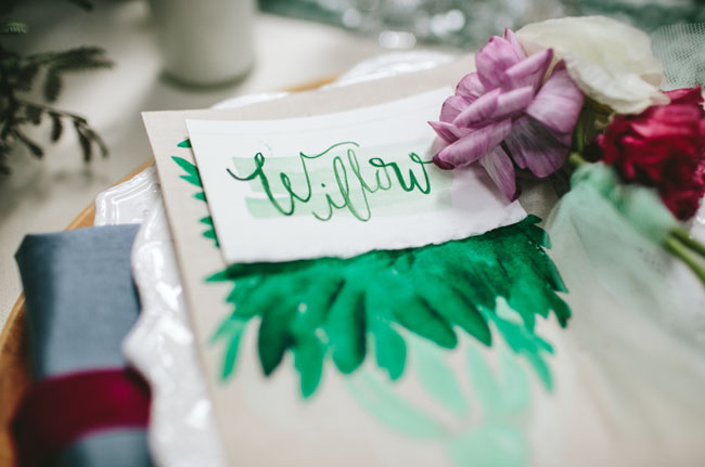 watercolor place setting
