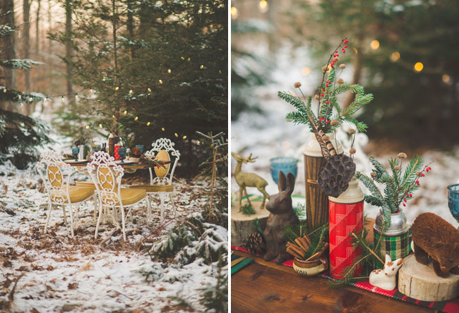 winter themed tablescape