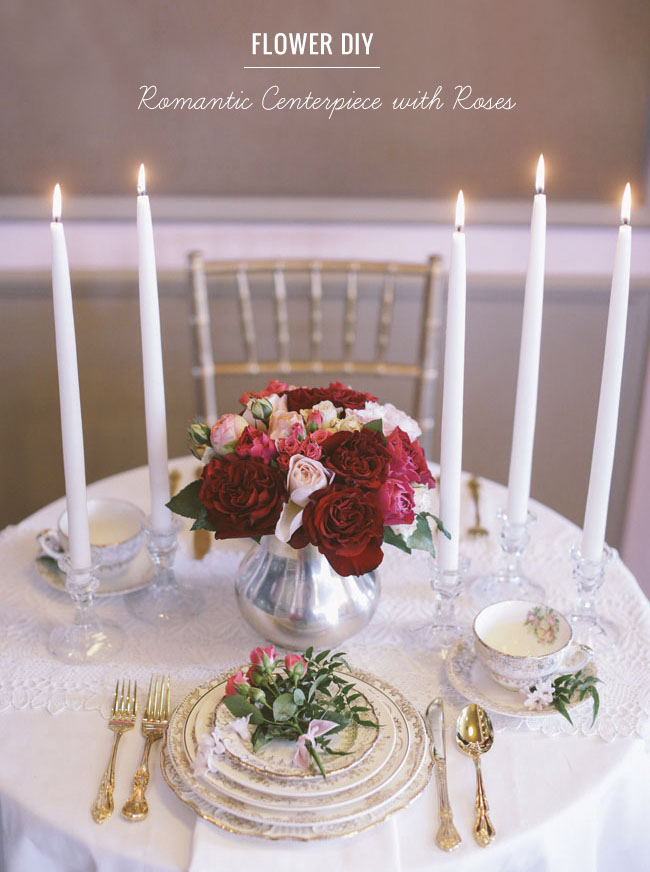 DIY Romantic Centerpiece with Roses