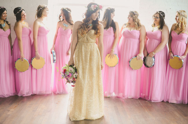 tambourine bridesmaids