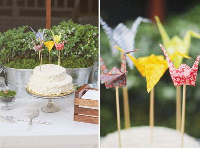 origami crane cake toppers