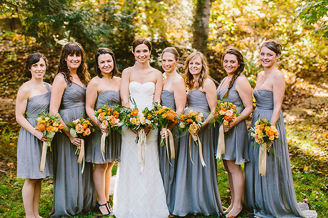 gray bridesmaids
