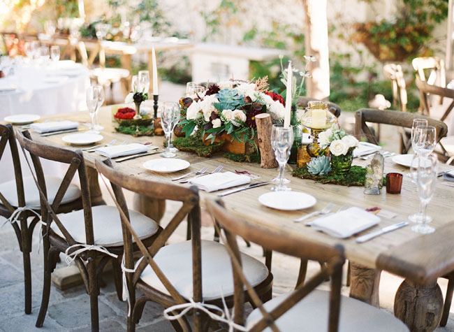 wooden tablescape