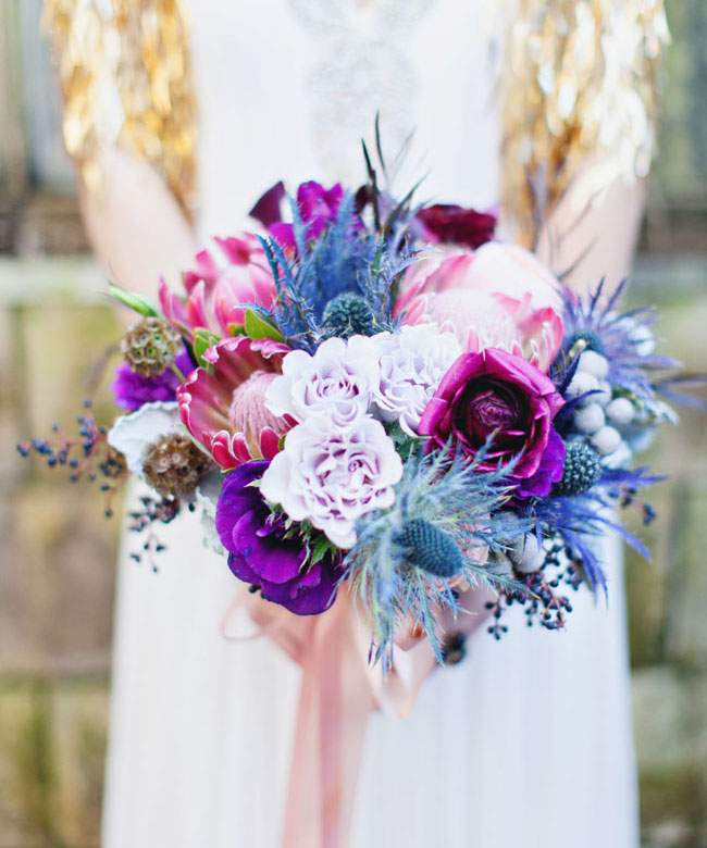 purple and blue bouquet