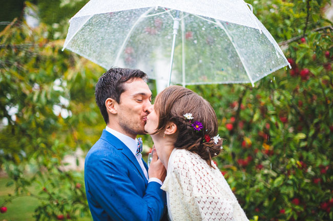 rainy french wedding