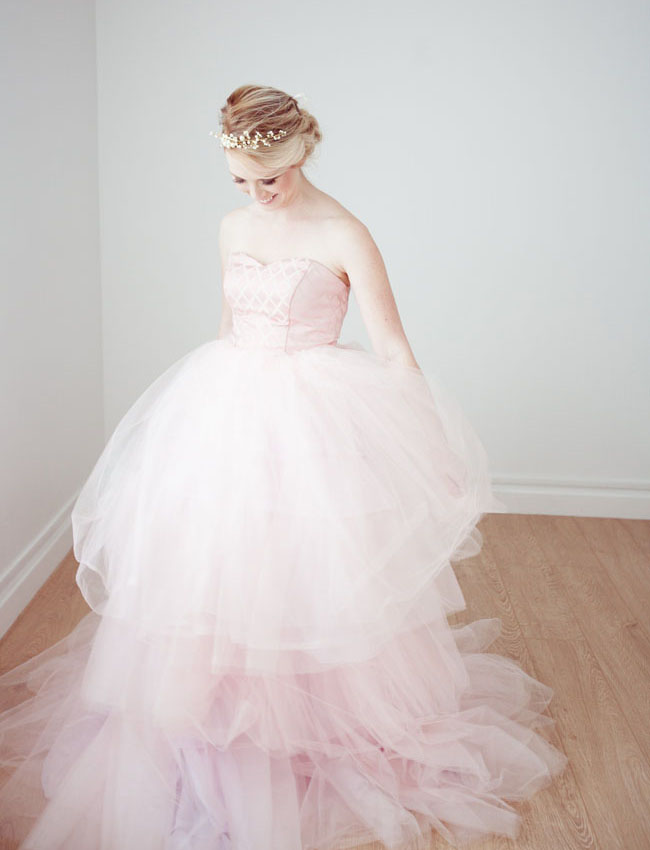 pink tulle gown