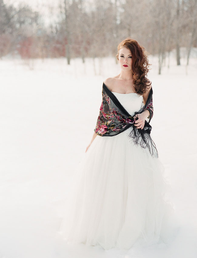 bride in the snow