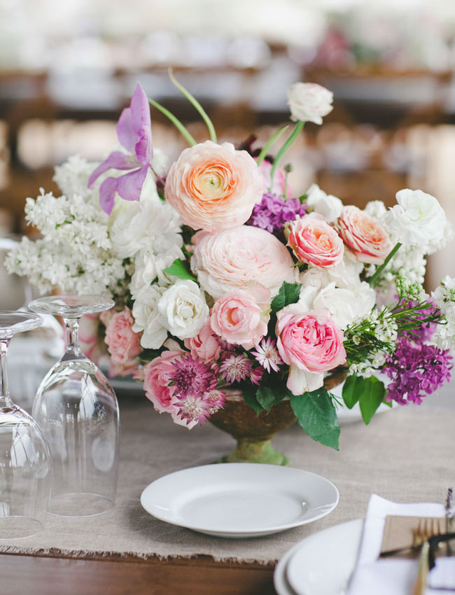 whimsical pink centerpieces