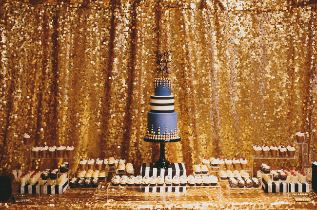 gold glitter dessert bar