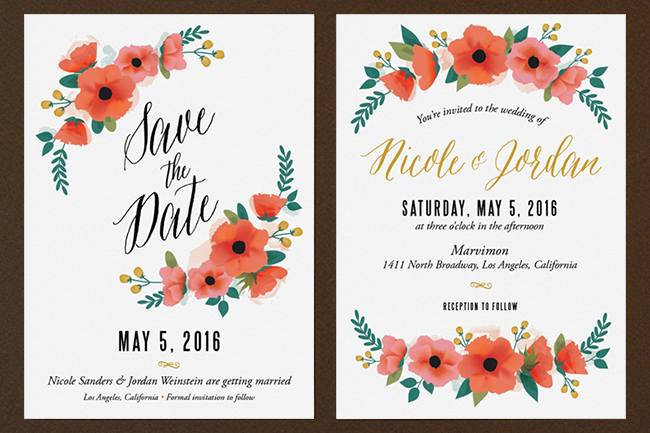 watercolor floral invitation