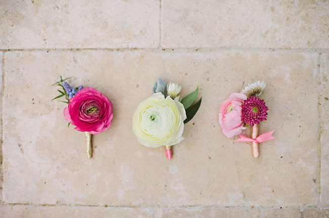 pink boutonnieres