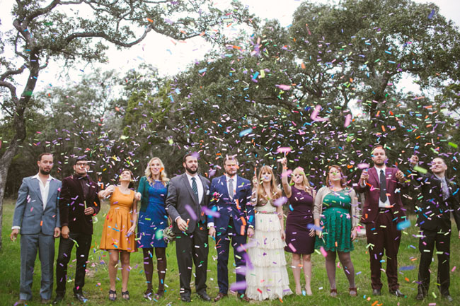 confetti wedding party