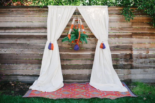 bohemian yarn lantern