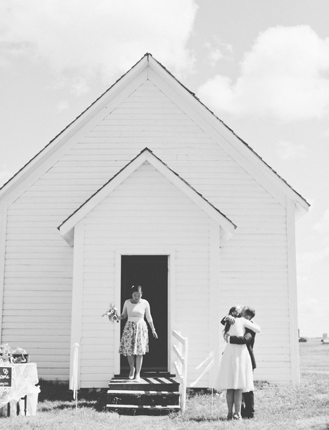 tiny white church wedding